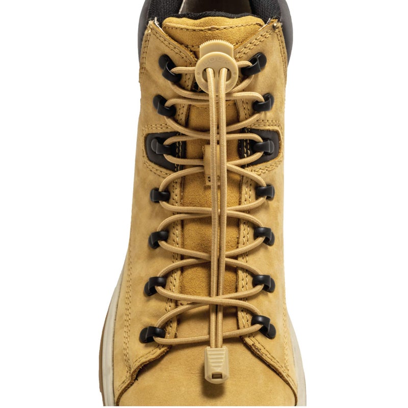 Lock Laces (1 Pair Premium Heavy Duty Elastic No Tie Laces for Boots, Sneakers and Shoes (Tan) - Image 1